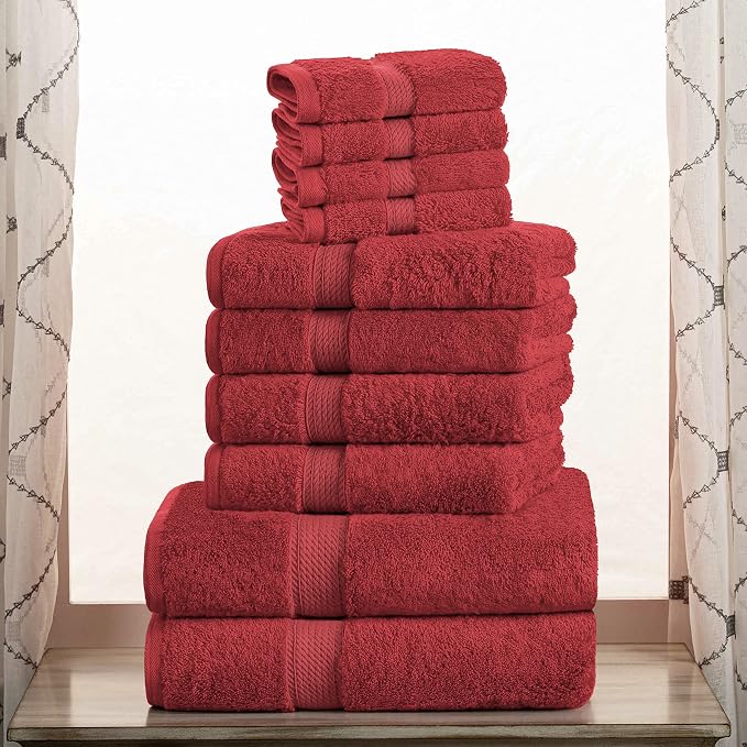 Superior Egyptian Cotton Pile 10 Piece Towel Set, Includes 2 Bath, 4 Hand - Image 2