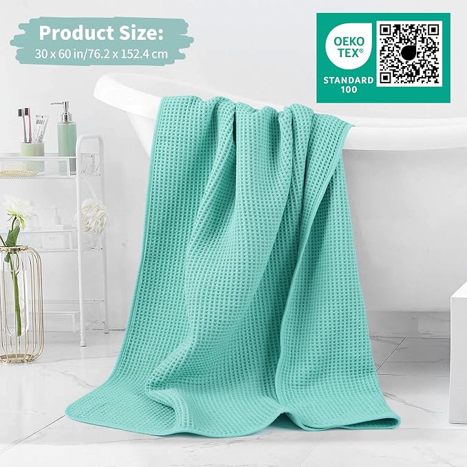 MICROFI New Microfiber Waffle Bath Towels, 2 Pieces, Fast Drying, Lint Free 430 - Image 5