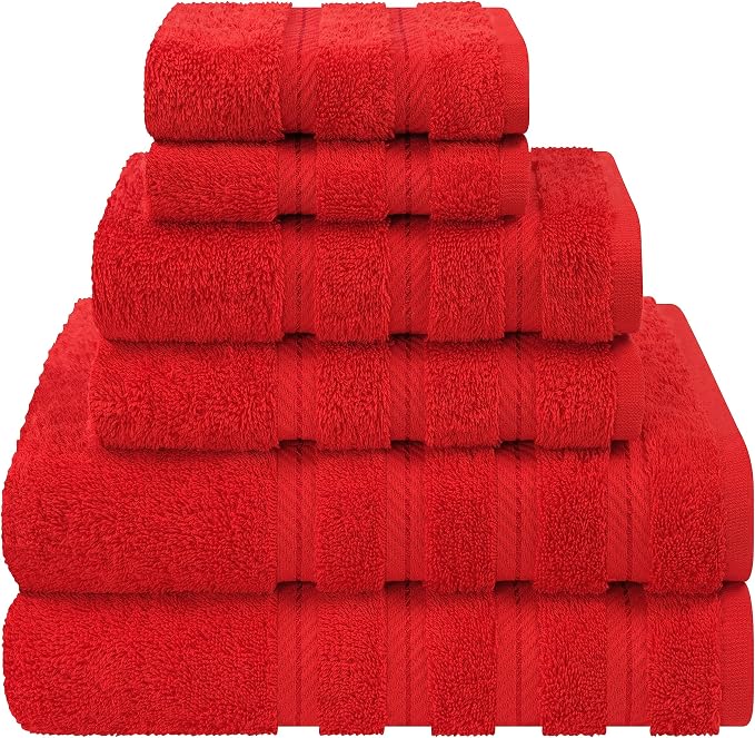 American Soft Linen Luxury 6 Piece Towel Set, 2 Bath Towels 2 Hand Towel 2 by AmericanSoftLinen