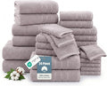 24-Piece Luxury Bathroom Towels – 100% Cotton Soft Towel Set, 2 Bath Sheets by CasaPlatino