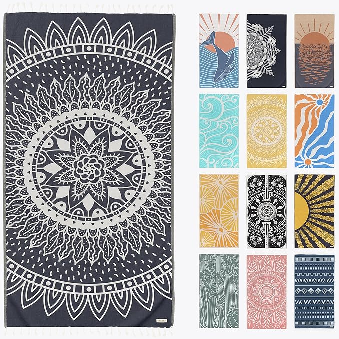 FESHKA Sand Proof Turkish Beach Towel – Oversized, Quick Dry & Lightweight by FESHKA