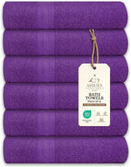 Large Bath Towels Pack of 6 – 24" x 50", 100% Cotton Terry – Soft, Quick-Dry & by ASTILTEXCottonTowels