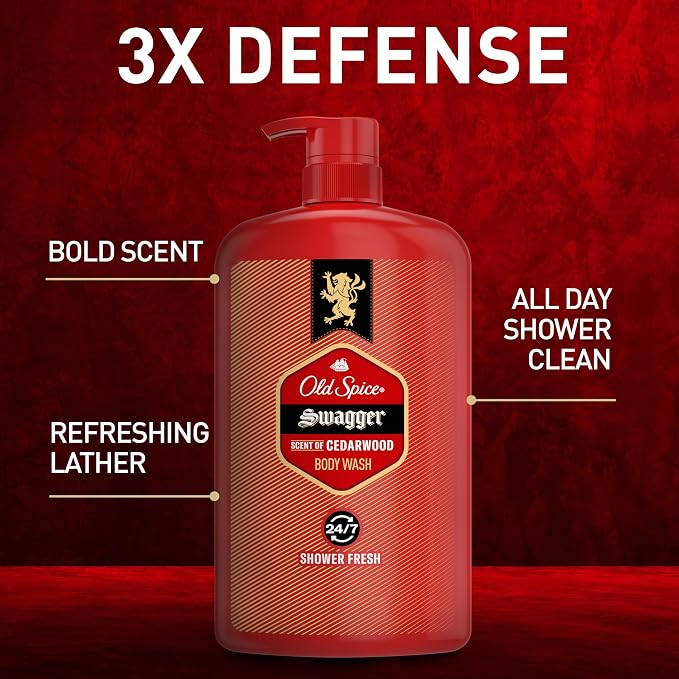 Old Spice Body Wash for Men, Refreshing 3X Defense, 24/7 Shower Fresh - Image 2