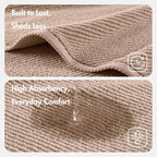 Madison Park Bathroom Towel Set of 6 Diagonal Ribbed, 500 GSM - Image 4