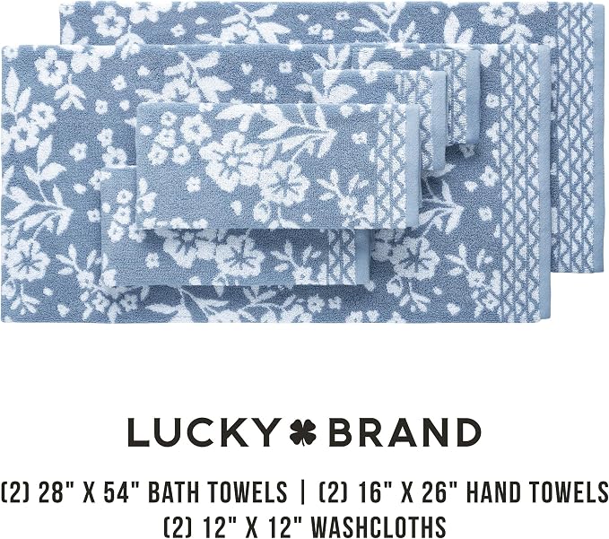 Lucky Brand Folk Floral 6 Piece Bath Towel Set - Image 3