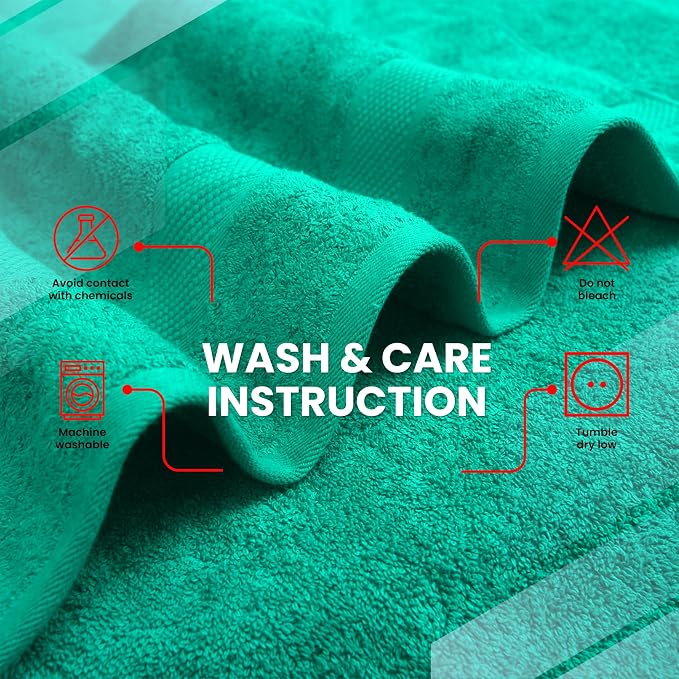 Infinitee Xclusives Luxury 100% Ring-Spun Cotton Bath Towels Set of 4 – Soft - Image 7