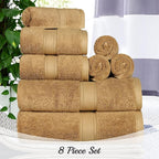 SUPERIOR Egyptian Cotton Pile 8 Piece Towel Set, Includes 2 Bath, 2 Hand - Image 3