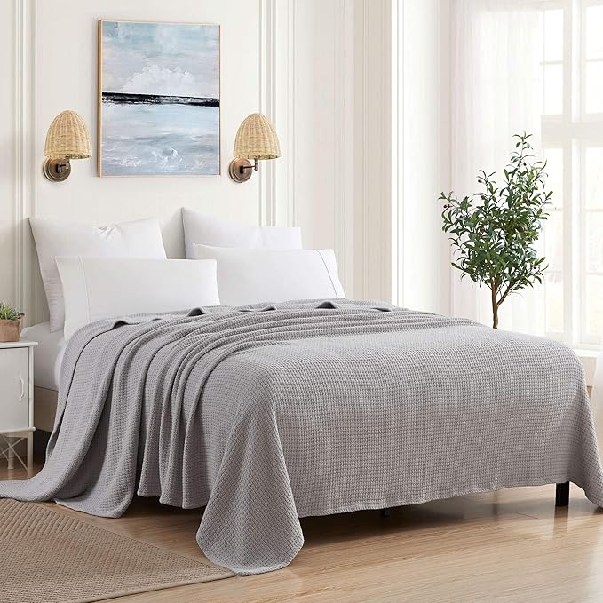 Sweet Home Collection 100% Fine Cotton Blanket Luxurious Weave Stylish Design by SweetHomeCollection