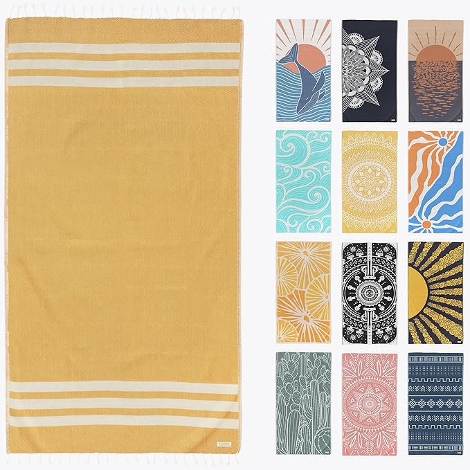 FESHKA Sand Proof Turkish Beach Towel – Oversized, Quick Dry & Lightweight by FESHKA