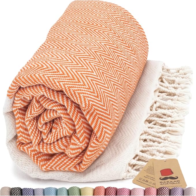Bazaar Anatolia Turkish Beach Towel 100% Cotton Bath Towels 71x39 Quick Dry by BazaarAnatolia