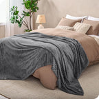 Bare Home Textured Fleece Blanket - Image 2