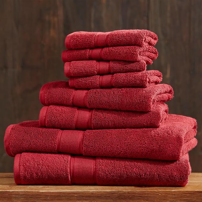 Madison Park 800GSM Bathroom Towel Set of 8 100% Cotton Bath Towel Set by MADISONPARK