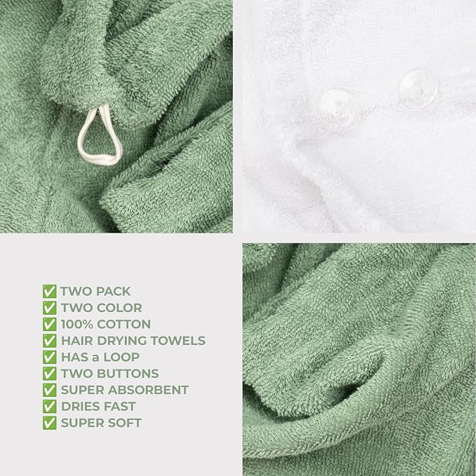 American Soft Linen 100% Cotton Hair Towels - Image 6