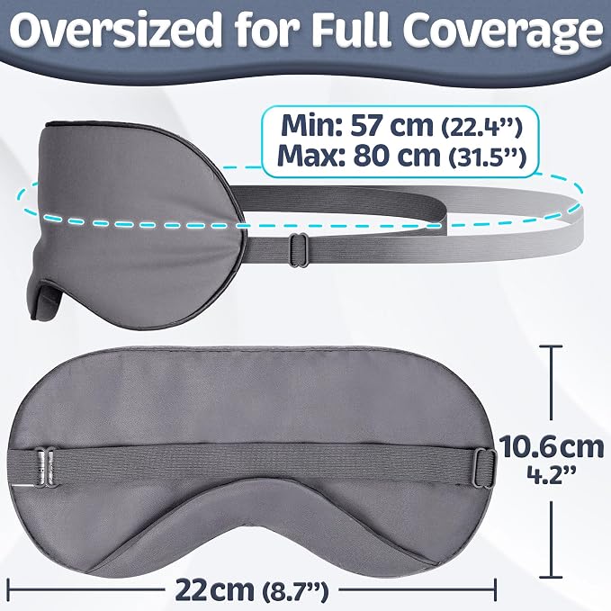 Sleep Mask - Dark Gray, 100% Viscose Derived from Bamboo - Lightweight Eye Mask - Image 9