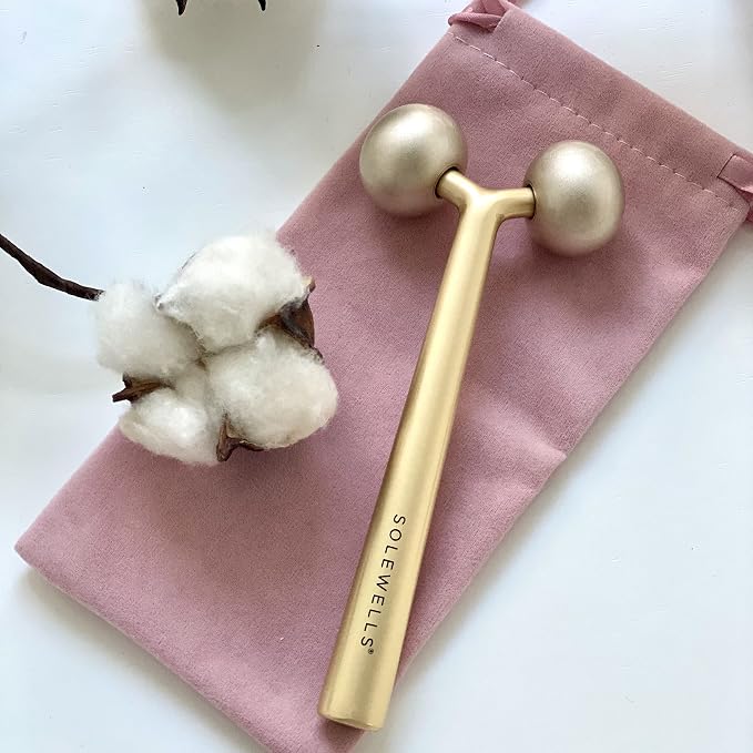 Facial Cooling Metal Gold Roller Massager, Contours Jawline, Promotes Lymphatic - Image 8