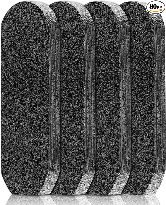 Flutesan 80 Pcs Stainless Steel Foot File Refills 180 Grit Replacement Pads by Flutesan