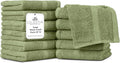 100% Cotton Wash Cloth for face & Body Set of 12, Sustainable, Highly Absorbent by VillaCelestia