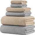 POLYTE 430 GSM Microfiber Quick Dry Lint Free Oversize Bath Towel Set, 6 Piece by Polyte