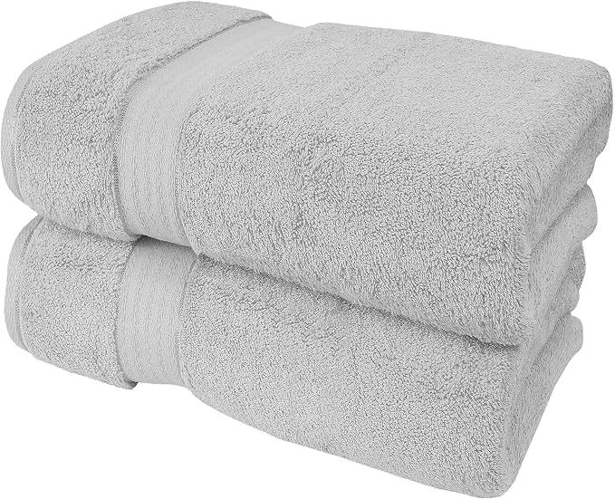 GLAMBURG 700 GSM Premium Cotton 2-Pack Oversized Extra Large Bath Sheets by GLAMBURG