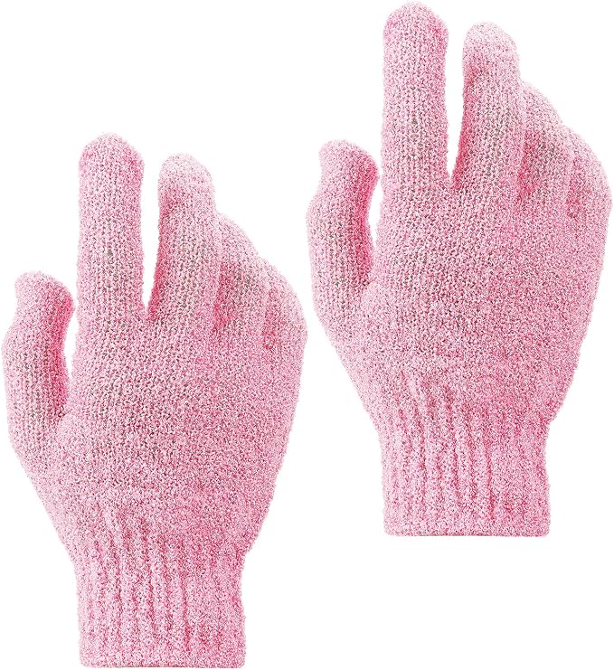 Sibba 2Pcs Exfoliating Wash Gloves Dual Texture Bath Gloves - Image 2