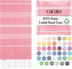 Cacala Lightweight and Thin Turkish Beach Towel 100% Cotton Sand-Free and by Cacala