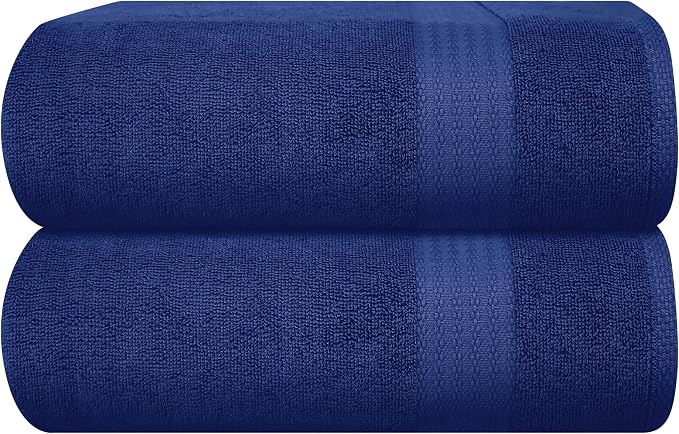 GLAMBURG Premium Cotton Oversized 2 Pack Bath Sheet 35x70-100% Pure Cotton by GLAMBURG
