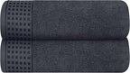 GLAMBURG 100% Cotton 2 Pack Oversized Bath Towel Set 28x55 Inches, Ultra Soft by GLAMBURG