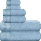 GLAMBURG 100% Cotton Ultra Soft 6 Pack Towel Set, Contains 2 Bath Towels 28x55 by GLAMBURG