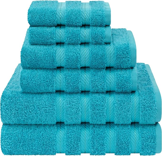 American Soft Linen Luxury 6 Piece Towel Set, 2 Bath Towels 2 Hand Towel 2 by AmericanSoftLinen