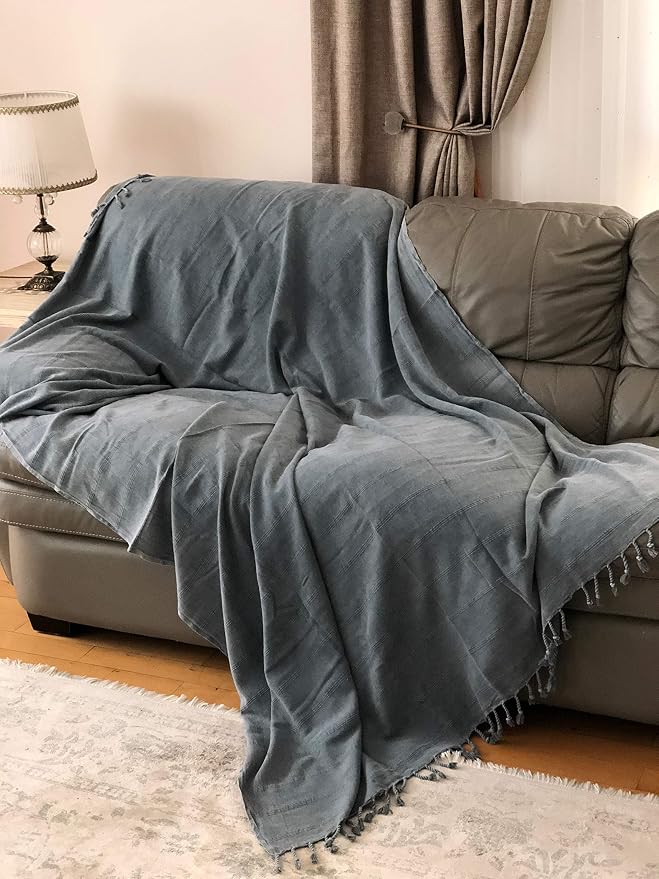 Bersuse 100% Cotton Troy XL Throw Blanket - Image 7