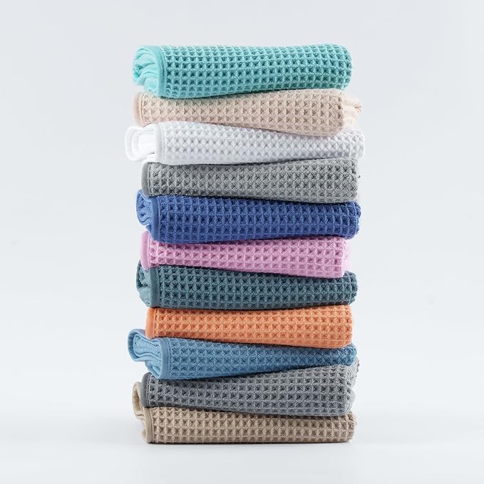 MICROFI New Microfiber Waffle Bath Towels, 3 Pieces, Fast Drying, Lint Free - Image 6