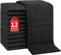 Salon Towels, 12 Pack Black Hand Towels by HOMERHYME
