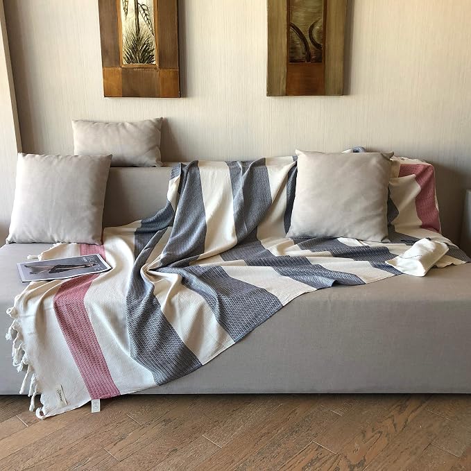 Bersuse 100% Cotton Aspendos XL Throw Blanket - Image 7
