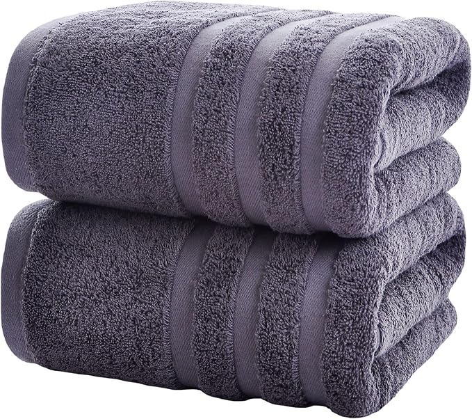 Bath Towels 2 Pack, 30 x 60 Inches, Large 100% Cotton Towels, Comfortable by Velqora