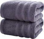 Bath Towels 2 Pack, 30 x 60 Inches, Large 100% Cotton Towels, Comfortable by Velqora