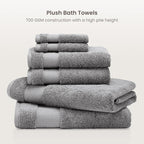 BIOWEAVES 100% Organic Cotton 700 GSM Plush 6-Piece Towel Set GOTS Certified - Image 2