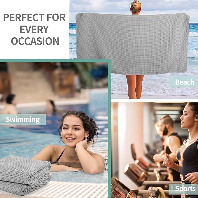 MICROFI New Microfiber Waffle Bath Towels, 2 Pieces, Fast Drying, Lint Free 430 - Image 7