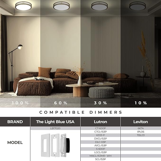 LB72120 LED Flush Mount Ceiling Light, 12 inch, 15W Dimmable 1200lm, 3000K Warm - Image 4