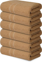 Basic Medium Bath Towels 24x48 Inches – Pack of 6 – Beige Color – Soft and by TEXTILA
