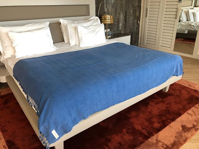 Bersuse 100% Cotton Troy XL Throw Blanket - Image 3
