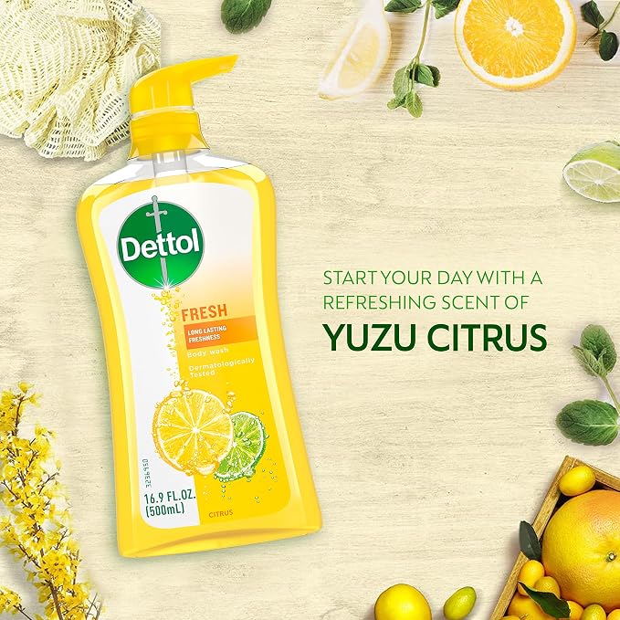 Dettol Fresh Body Wash and Shower Gel, Fresh Yuzu Citrus Scent Body Wash - Image 9