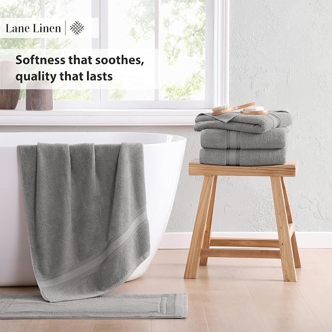 Lane Linen 100% Cotton Bath Sheets Set of 4 - Image 5