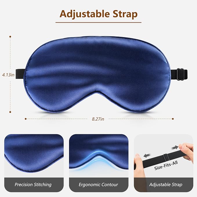 Sleep Mask Silk Eye Mask for Men Sleeping Mask, Adjustable Elastic Strap for - Image 6