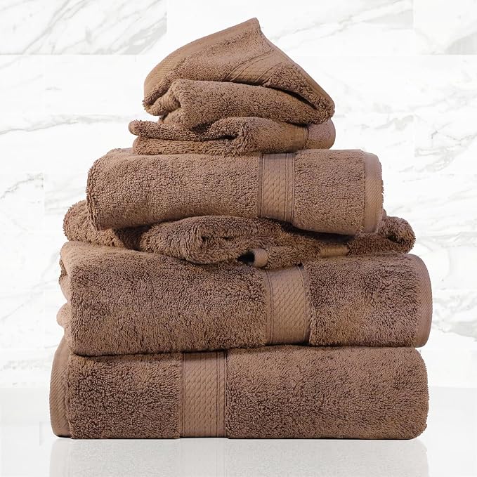 SUPERIOR Egyptian Cotton Pile 6 Piece Towel Set, Includes 2 Bath, 2 Hand - Image 2