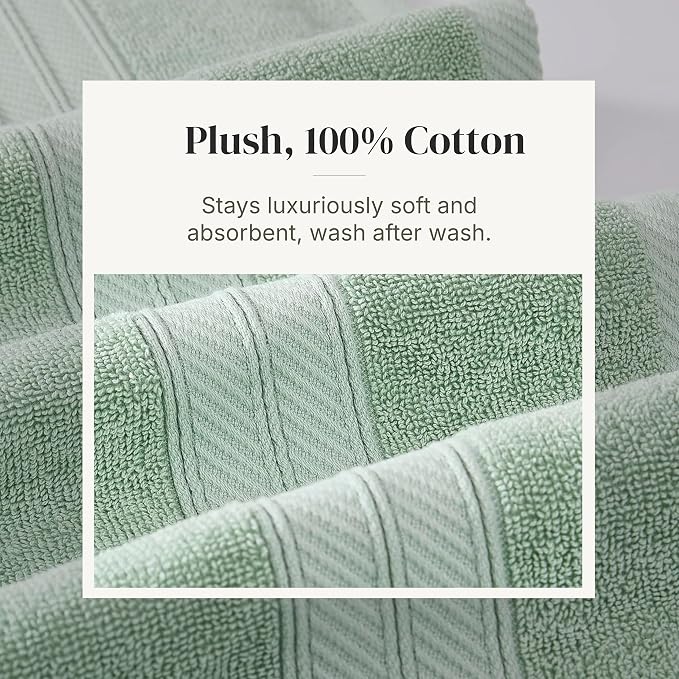 Modern Threads Botanical Vine 6-Piece 100% Cotton Towel Set – Reversible Yarn - Image 5