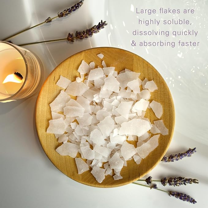 Village Naturals Therapy Calm Magnesium Bath Flakes, Lavender Vanilla Scent - Image 5