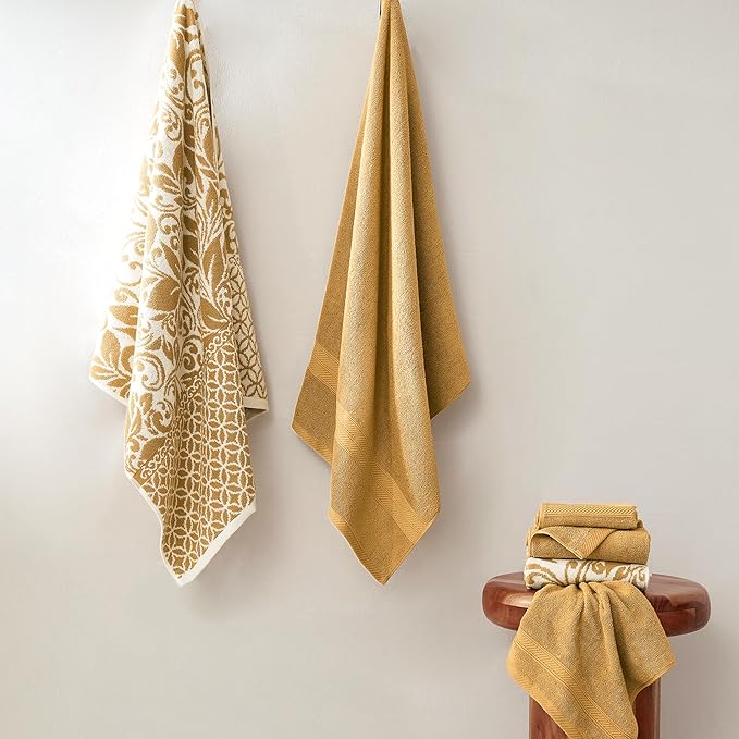 Modern Threads Botanical Vine 6-Piece 100% Cotton Towel Set – Reversible Yarn - Image 2