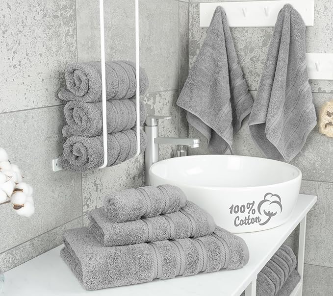 American Soft Linen Luxury 6 Piece Towel Set, 2 Bath Towels 2 Hand Towel 2 - Image 2