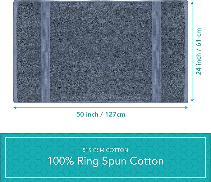 Pleasant Home Bath Towels Set of 6 100% Cotton, 515 GSM | Lightweight, Soft & - Image 8
