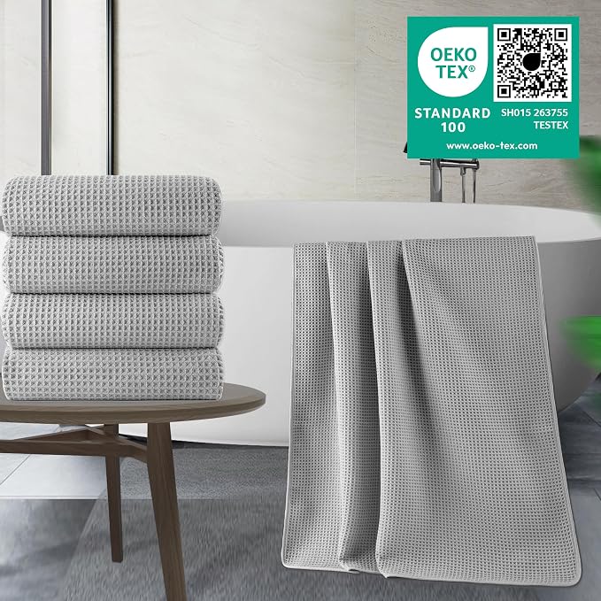 POLYTE 430 GSM Microfiber Oversize Quick Dry Lint Free Bath Towel, 60 x 30 in - Image 2